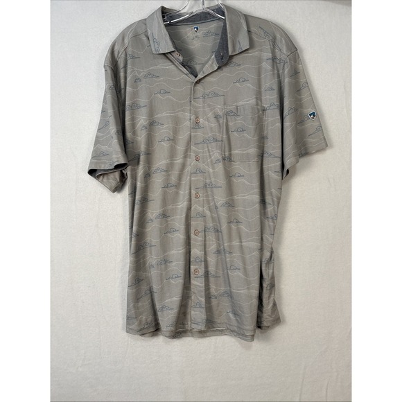 Kuhl Shirt Adult L Gray Button Up Short Sleeve Hiking Camping Outdoor Mens K1292 - Picture 1 of 12